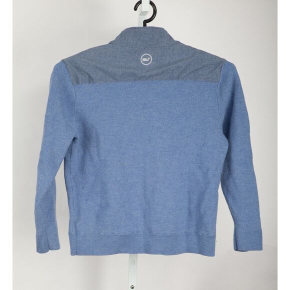 Jim Naatz by Vineyard Vines Sweater Men Medium Blue Merino Wool 1/4 Zip Pullover - Picture 2 of 12